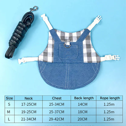 Cute Bunny Vest Harness Outdoor Leash Set Rabbit Clothing Suit Small Pet Ferret Hamster Small Animal Clothes for Walking