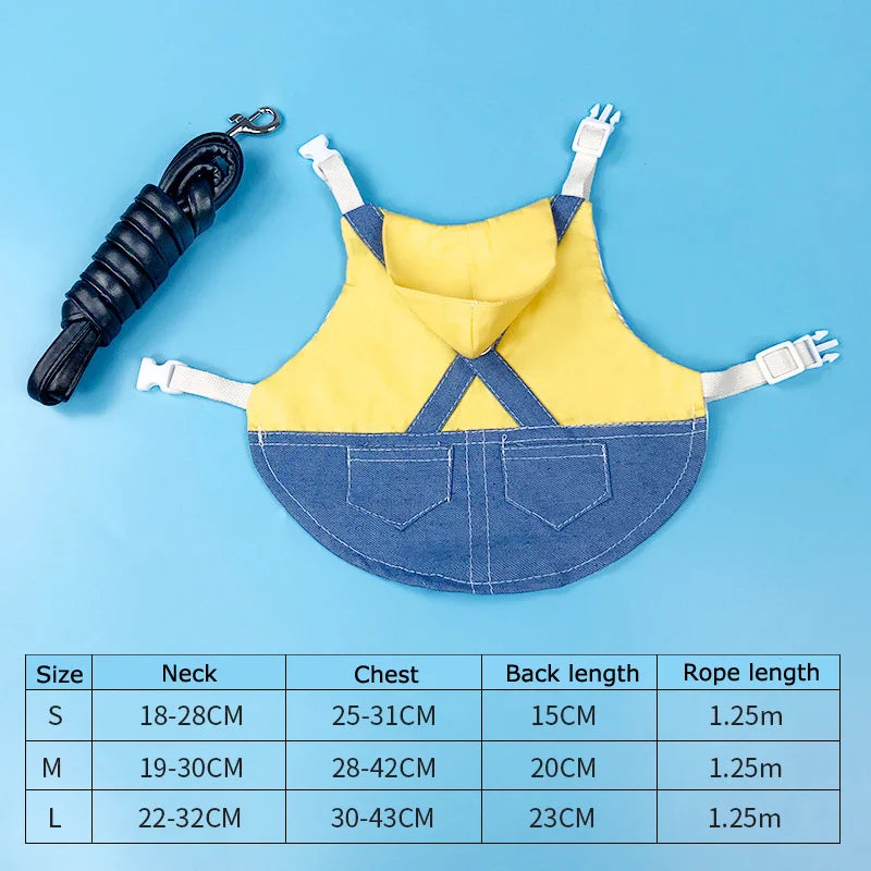 Cute Bunny Vest Harness Outdoor Leash Set Rabbit Clothing Suit Small Pet Ferret Hamster Small Animal Clothes for Walking