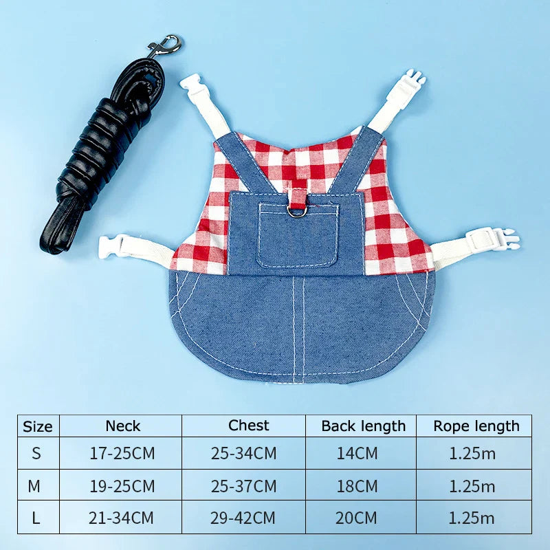 Cute Bunny Vest Harness Outdoor Leash Set Rabbit Clothing Suit Small Pet Ferret Hamster Small Animal Clothes for Walking