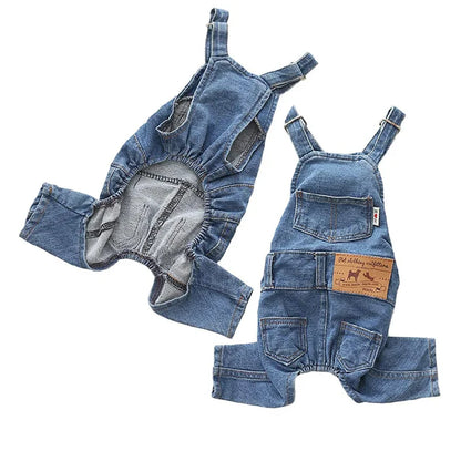 Fashion Pet Jean Clothes Overalls for Dogs Denim Strap Pant Jumpsuit for Small Medium Dogs 2021 Design French Bulldog Apparel