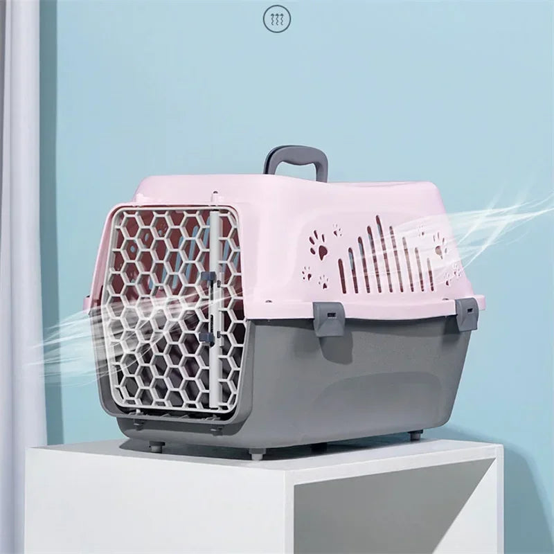 Outdoor Small Pet Carrier Cat Box Breathable Travel Carrier Box Durable Kitten Puppy Rabbit Cage Airline Approved Transport Cage