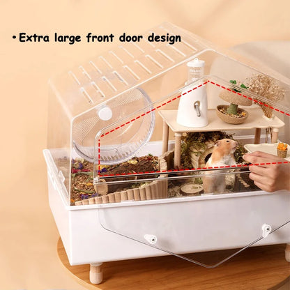 Large Guinea Pig Chinchilla Dwarf Hamster Habitats Fully Transparent Diy Small Animals Cages For Hamster's House Making