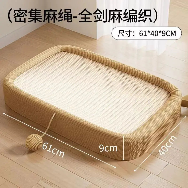 2024 Oval Cat Scratcher Pads 100% Sisal/Cloth Cat Scratching Board Kitten Bed Nest Chew Toy Bite Sharpen Nails Tool Pet Supplie