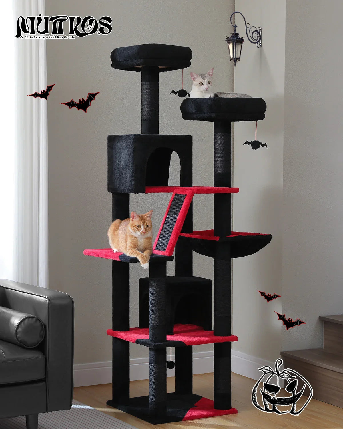 Multi-Level Cat Tree Cat Condo Scratching post for Kitten Furniture Large Cat Tower Cat Scrapers Cat Accessories Pet Cat Toys