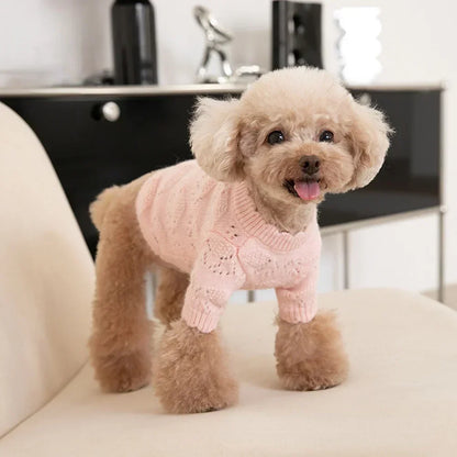 Autumn Winter Pet Knitted Cardigan Soft Cute Arctic Fleece Sweater Cardigan Pet Clothes Cat and Dog Clothing Teddy Bear Coat