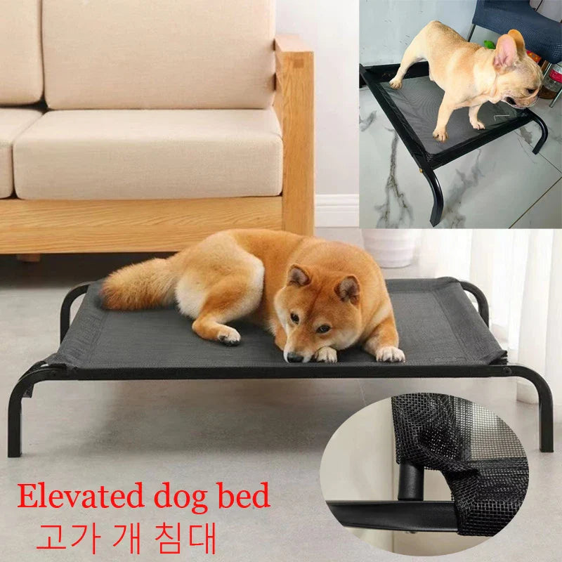 Elevated Bed for Dogs Folding Pet Camping Bed Cat House Puppy Camping Chair Portable Removable Washable Four Seasons Dog Kennel