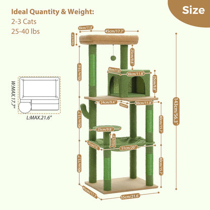 Multi-Level Cat Tree Tower with Condo Scratching Post for Cat Furniture House Cat Scratcher Cat Supplies Cat Toy