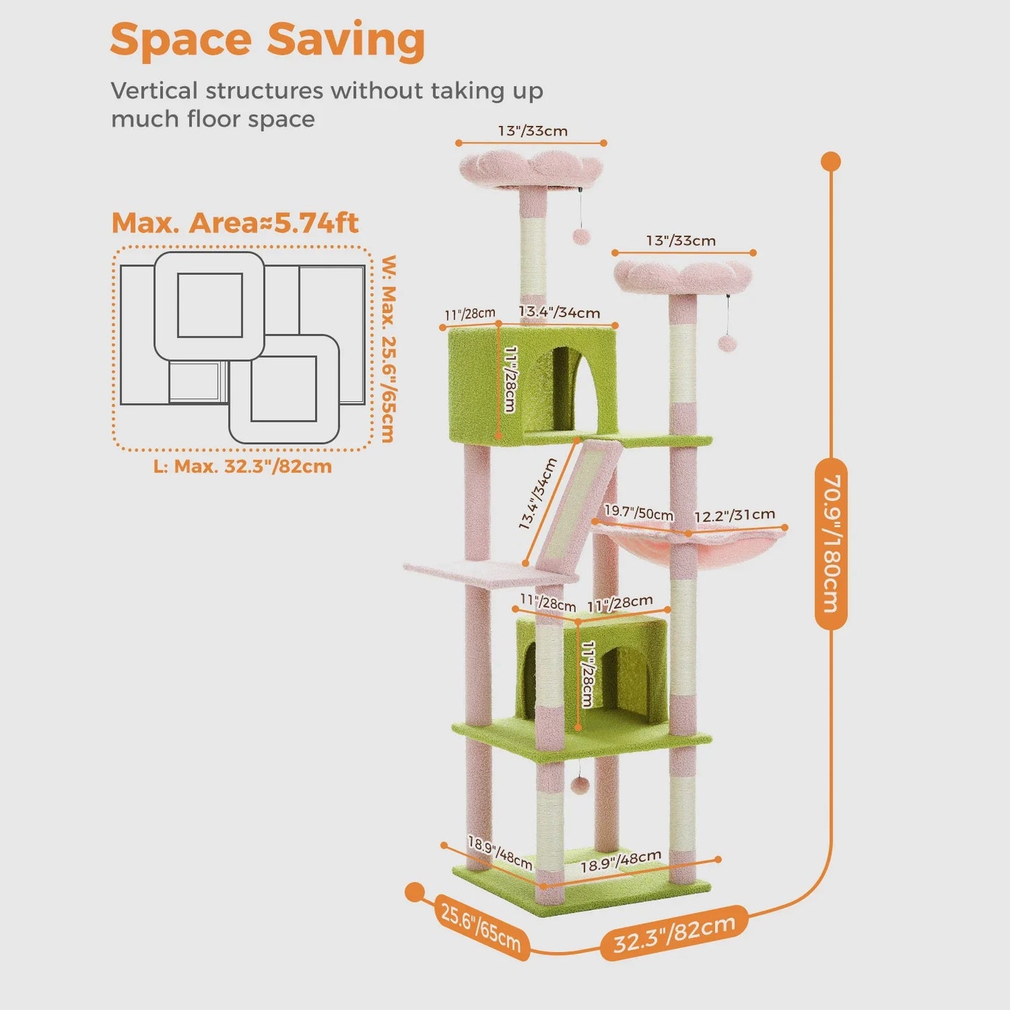 Multi-Level Cat Tree Cat Condo Scratching post for Kitten Furniture Large Cat Tower Cat Scrapers Cat Accessories Pet Cat Toys