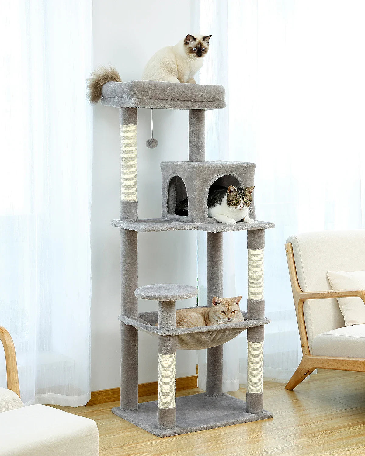 Multi-Level Cat Tree Tower with Condo Scratching Post for Cat Furniture House Cat Scratcher Cat Supplies Cat Toy