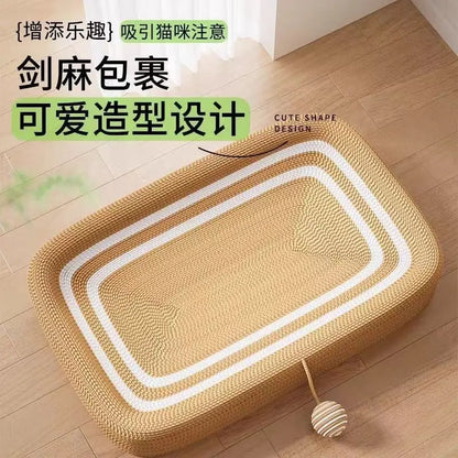 2024 Oval Cat Scratcher Pads 100% Sisal/Cloth Cat Scratching Board Kitten Bed Nest Chew Toy Bite Sharpen Nails Tool Pet Supplie