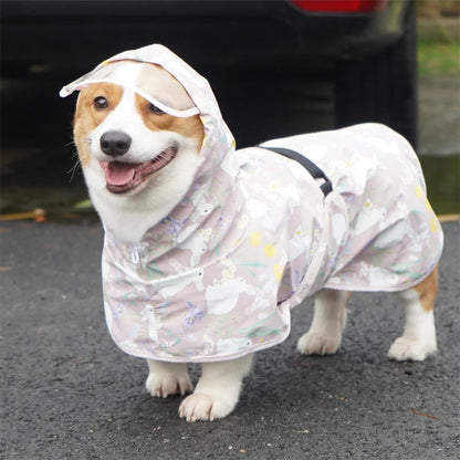 Rainy Season Walking Puppy Dog Raincoat Waterproof Pet Clothes for Dogs mascotas Apparel Impermeable Corgi  Shiba Inu Rain Coats