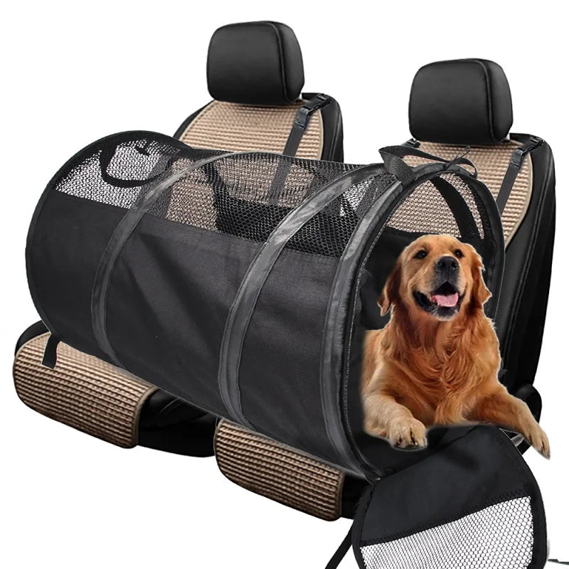 Dog Car Seat Carrier Foldable Breathable Transport Bag Crate Outdoor Travel Pets Mat Rear Seat Dogs House Hammock Accessories