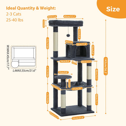 Multi-Level Cat Tree Tower with Condo Scratching Post for Cat Furniture House Cat Scratcher Cat Supplies Cat Toy