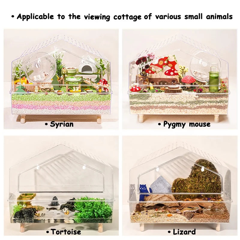 Large Guinea Pig Chinchilla Dwarf Hamster Habitats Fully Transparent Diy Small Animals Cages For Hamster's House Making