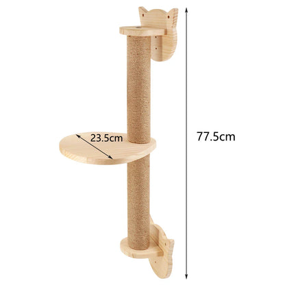 Wall Mounted Wooden Cat House Furniture Scratcher Shelves Climbing Ladder Perch Cat Bridge and Jumping Platform for Kitten Play