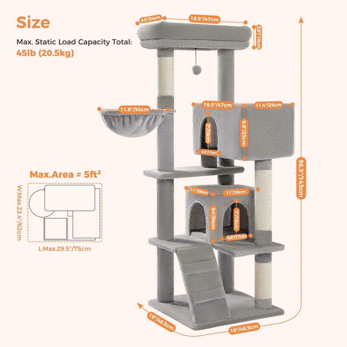 Free Shipping  Multi-Level Cat Tree For Cats With Cozy Perches Stable Cat Climbing Frame Cat Scratch Board Toys Cat Furniture